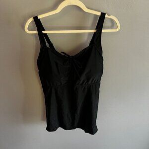 Plus Size Tankini Swimsuit Swim Top Black Hanna Nikole 18W NWT